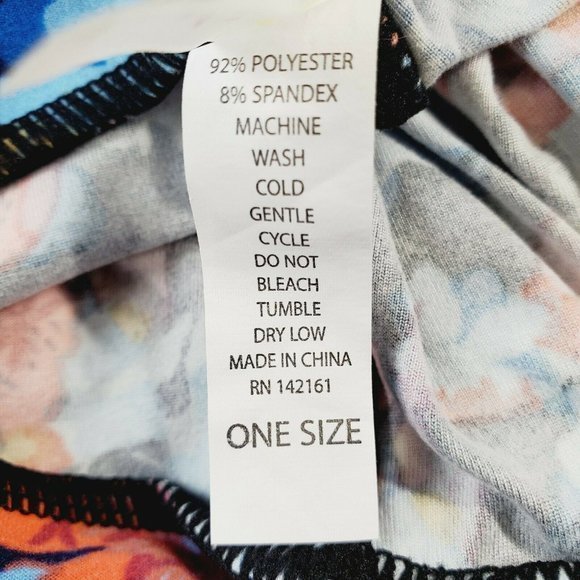 LuLaRoe Leggings Black Blue Pink Yellow Purple Floral One Size OS - Picture 11 of 11